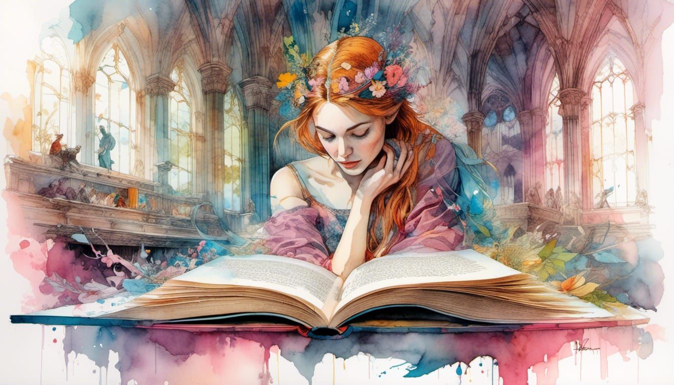Sleeping Beauty in Vibrant Library Book