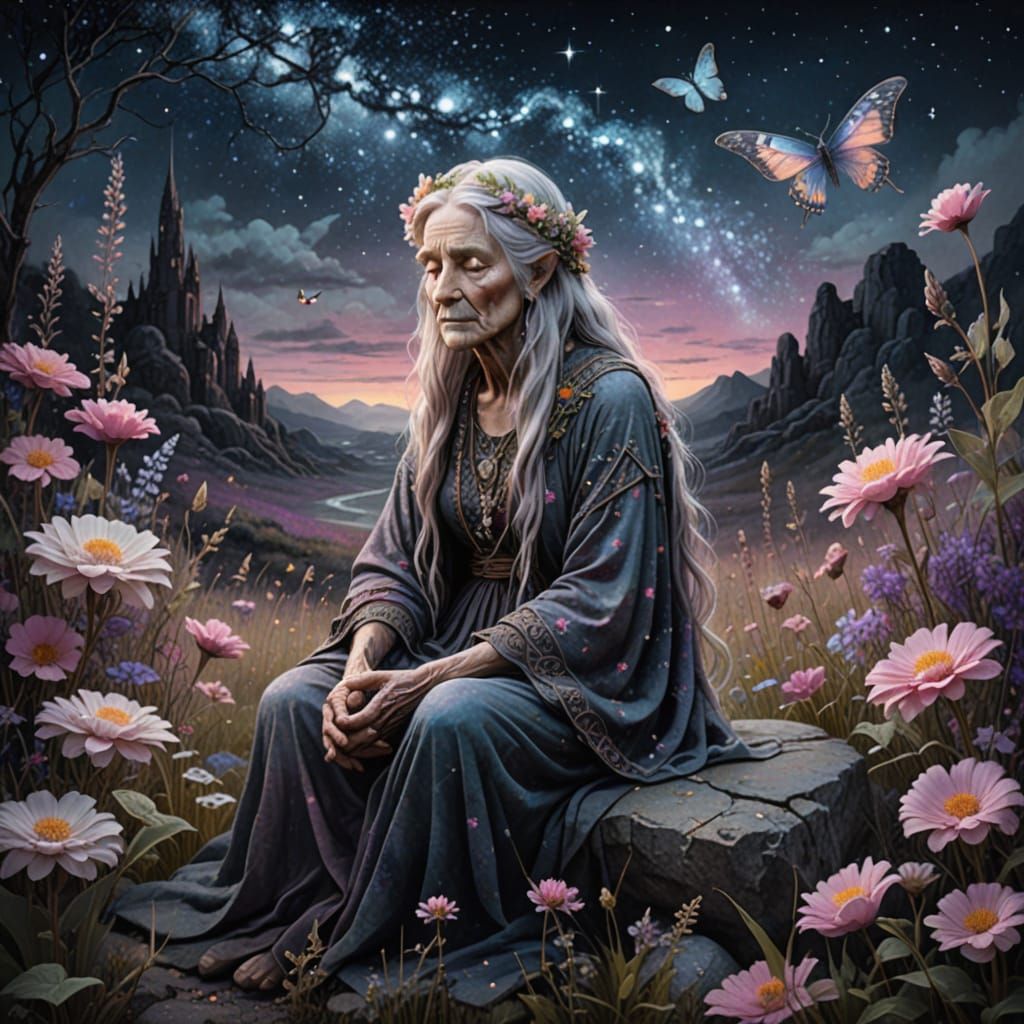 Elegant Fairy Lost in Sorrowful Whispers of Magic