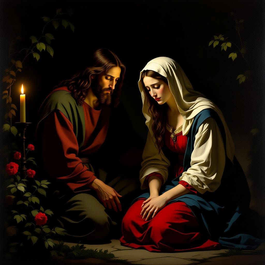 Jesus and Mary Magdalene in Renaissance Style