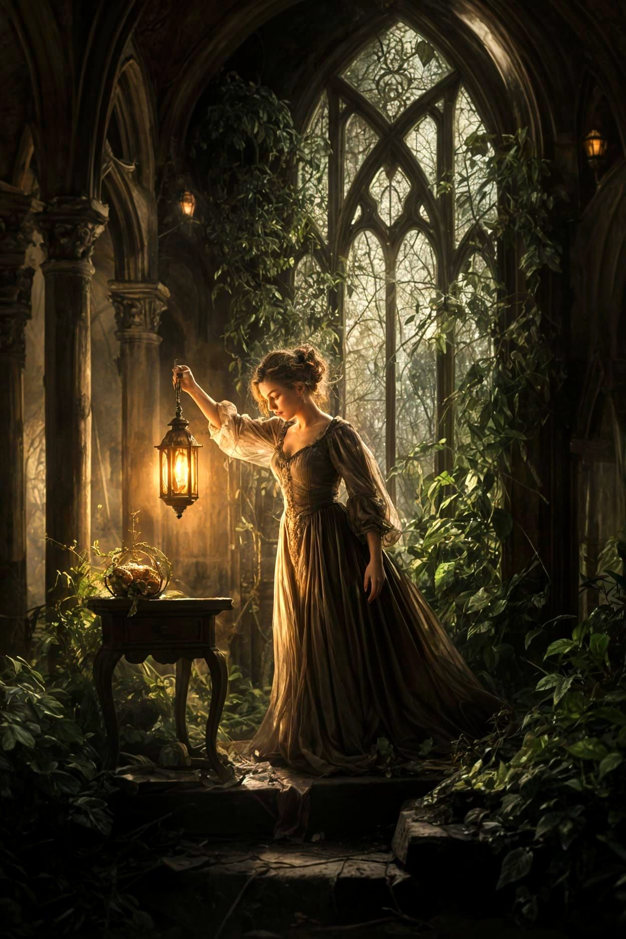 Baroque Foliage in Haunting Chiaroscuro Lighting