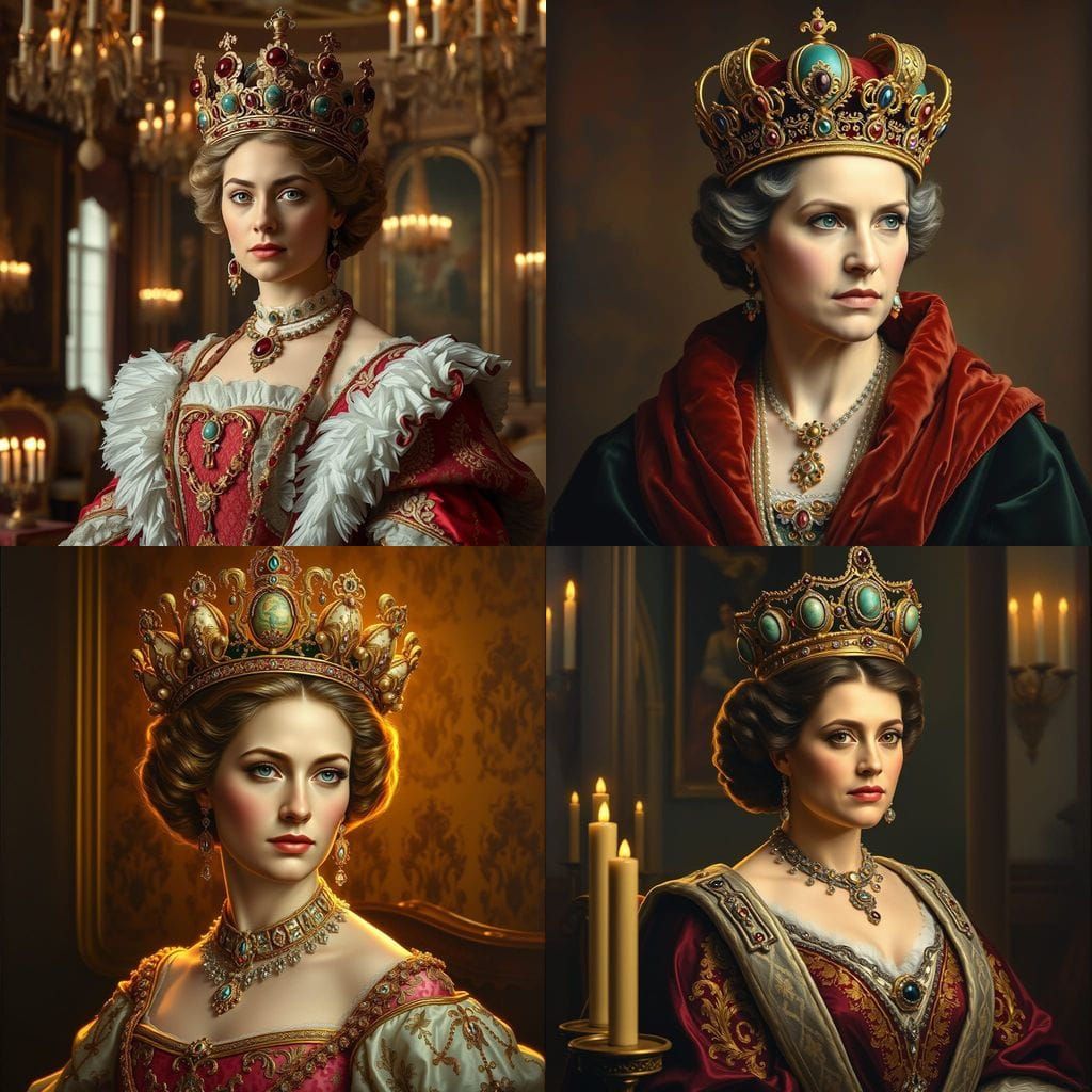 Czarina Crowned with Faberge Eggs