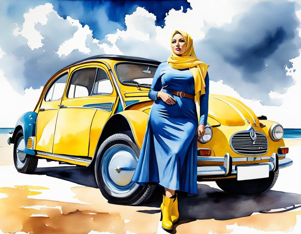 Watercolor Portrait: Woman in Hijab by Yellow Renault