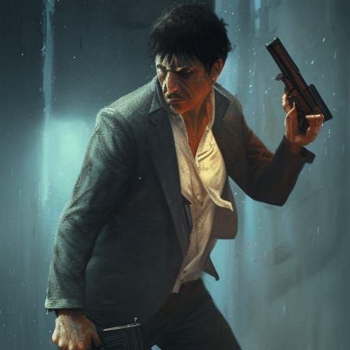 Tony Montana Dark Fantasy Concept Art