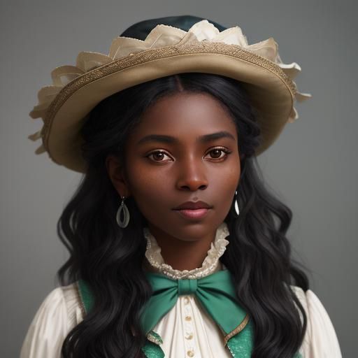 Beautiful classy dark skin lady with long wavy hair up in a ...