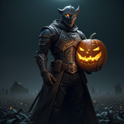 Animated Pumpkin Construct Stands Guard at Harvest