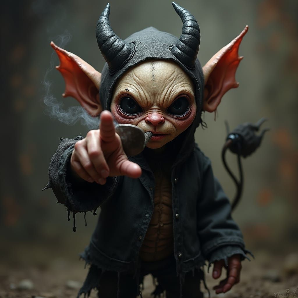 Malignant Dwarf Figure in Dark Realism Style