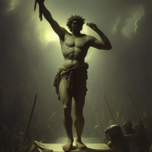 Alexander the Great in Dark Engraving Style