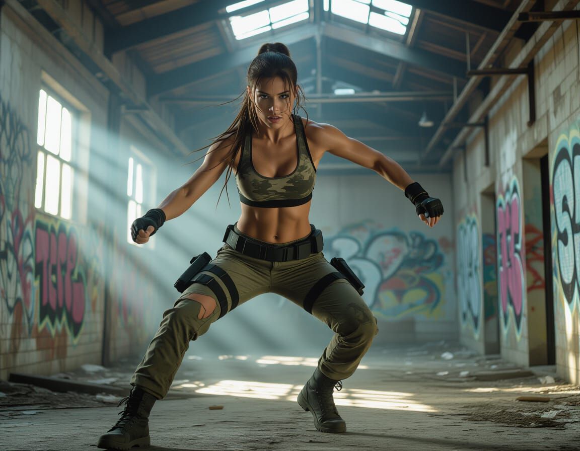 Agile Warrior in Derelict Industrial Setting