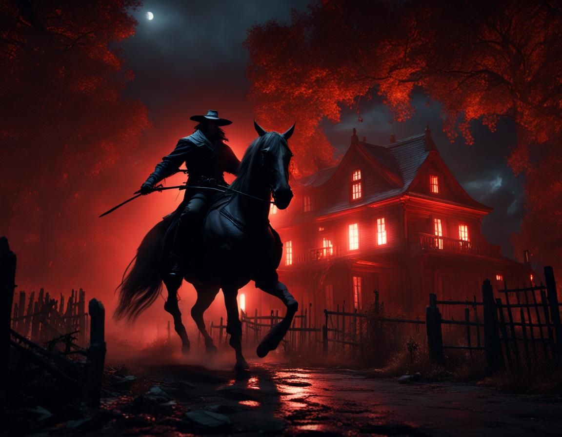 Headless Horseman in Sleepy Hollow, Dark Fantasy Art