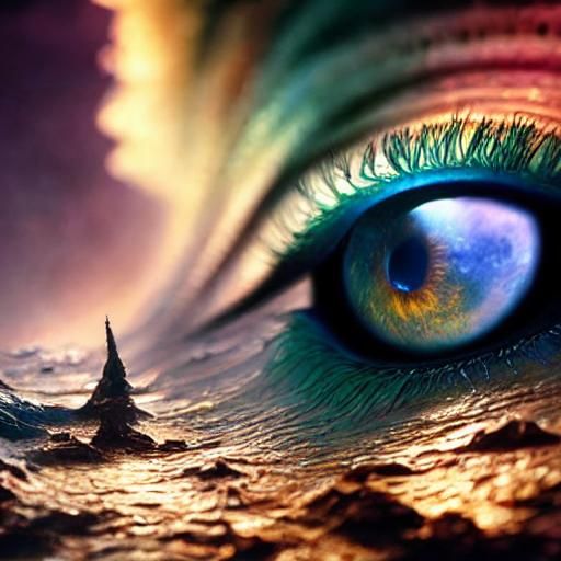 Earth Reflection in Perfect Eye: Macro Photography