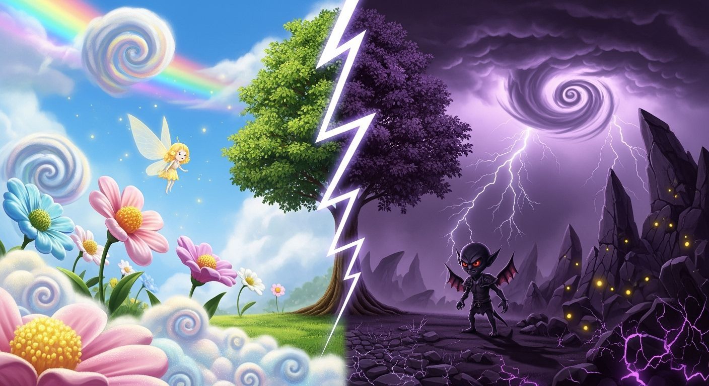 Fairy and Imp: Dueling Landscapes After Lightning Strike