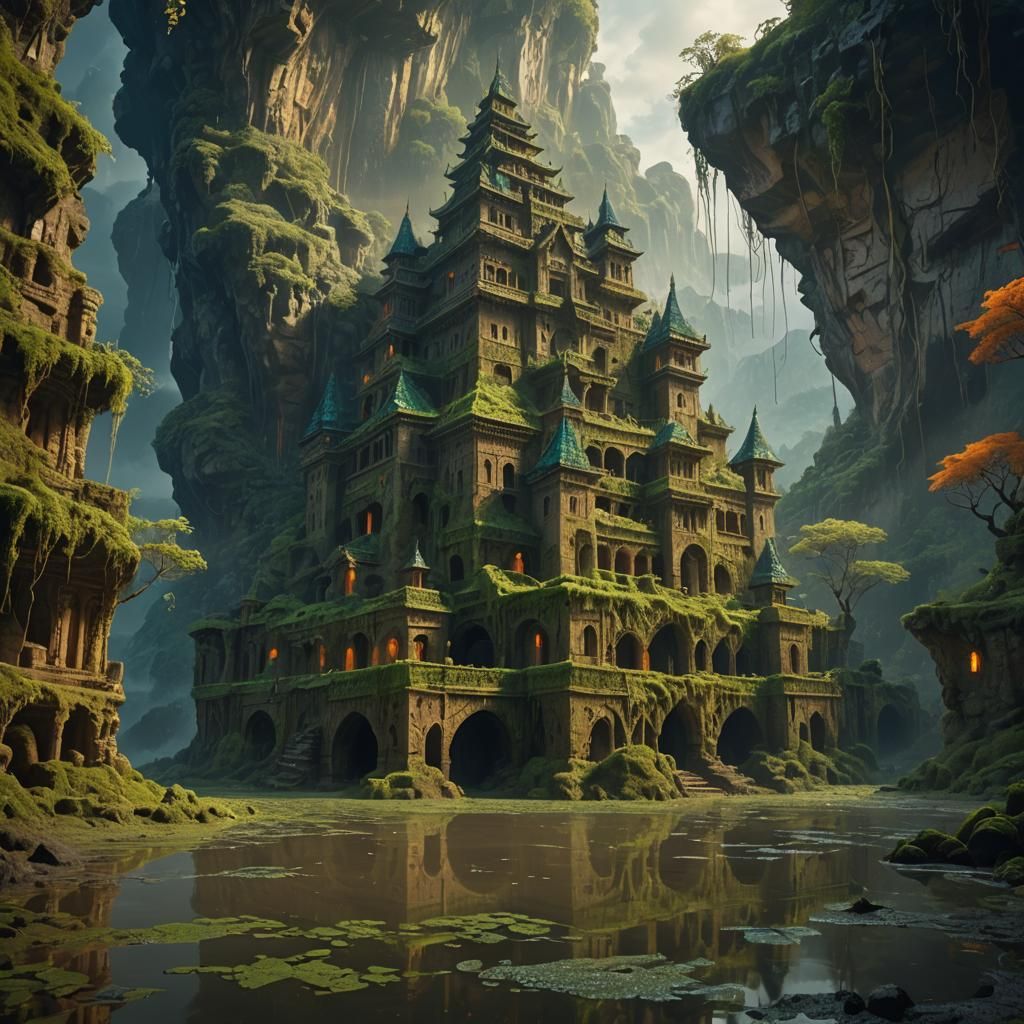 Mud Palace in Mountain Veil: Fantasy Concept Art