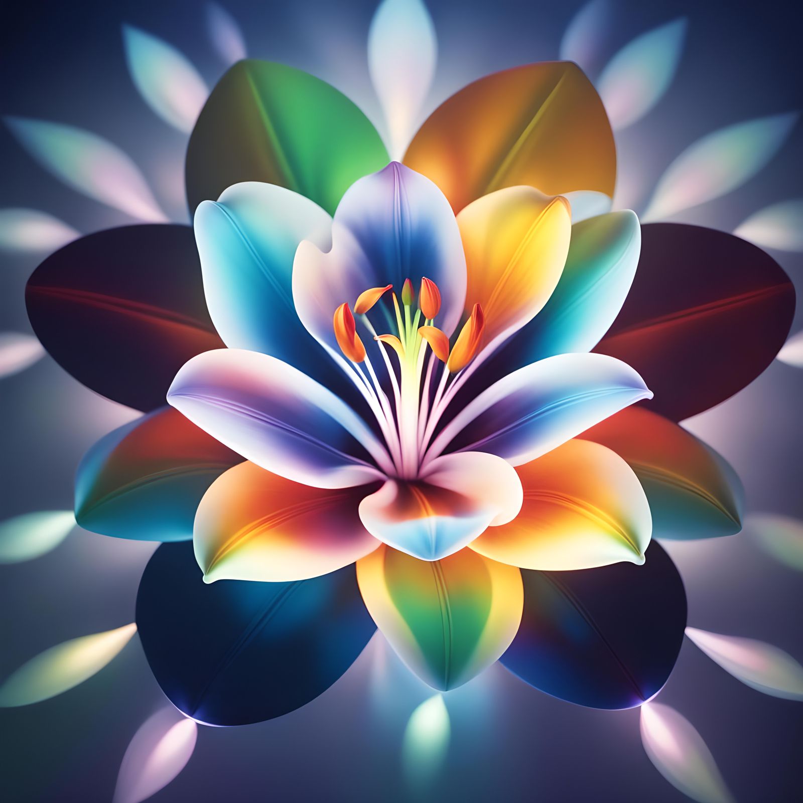 Holographic Lily in Bloomcore Luminogram