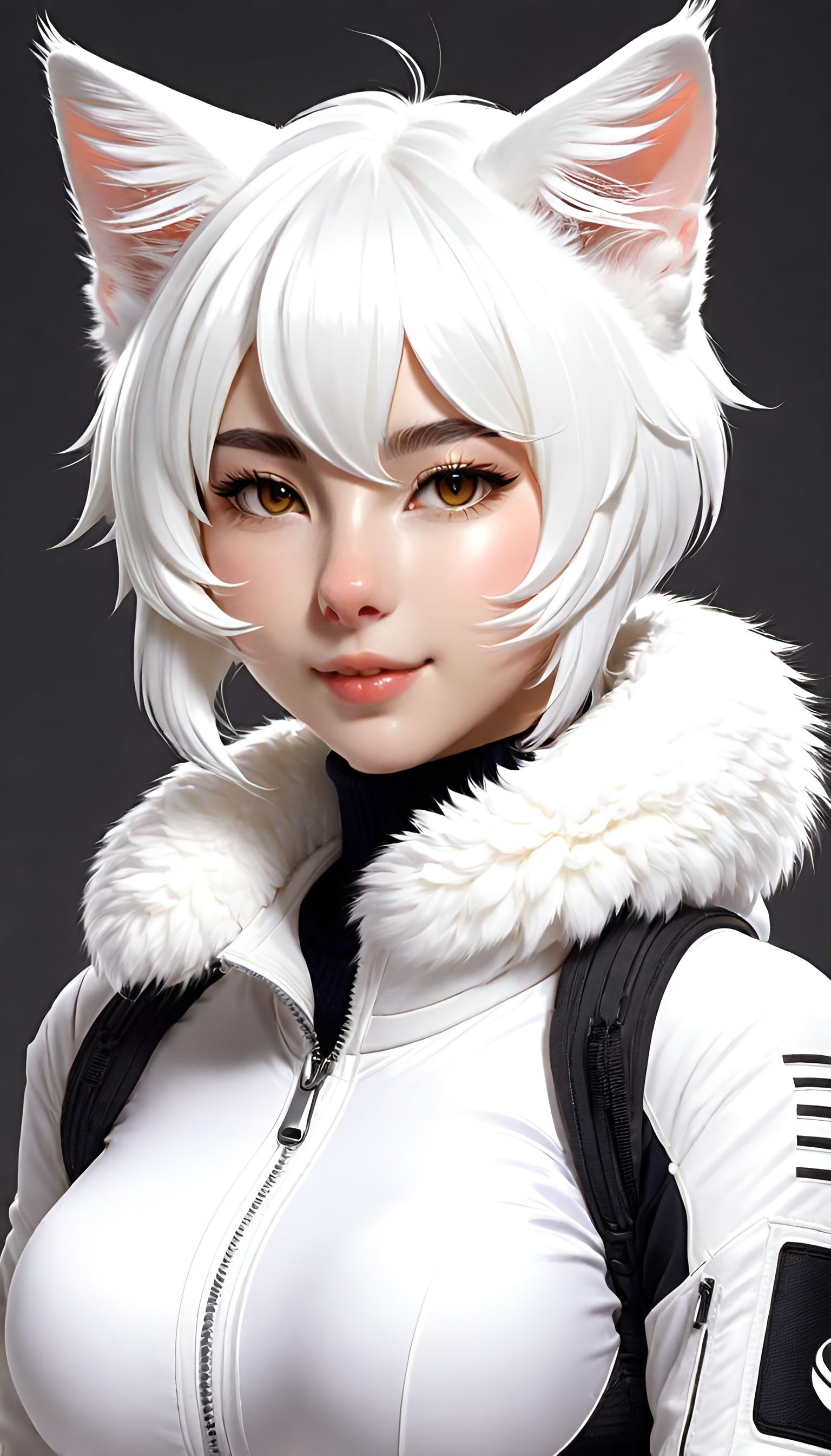 Anthro Cat Girl Reading a Book