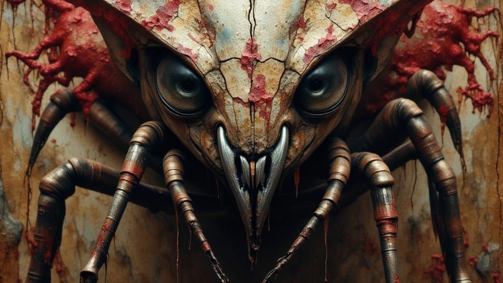 Killer Insects Portrait in Ornate Art Nouveau Style