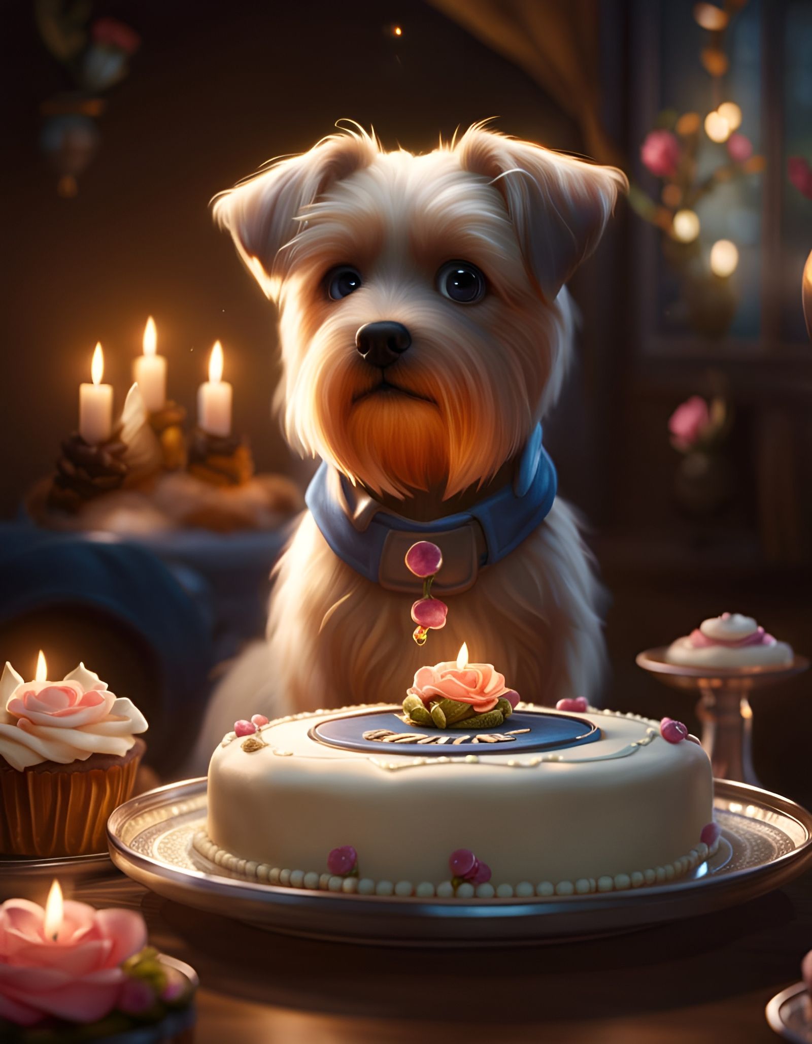 Adorable Cake Celebrates 10K, Digital Art