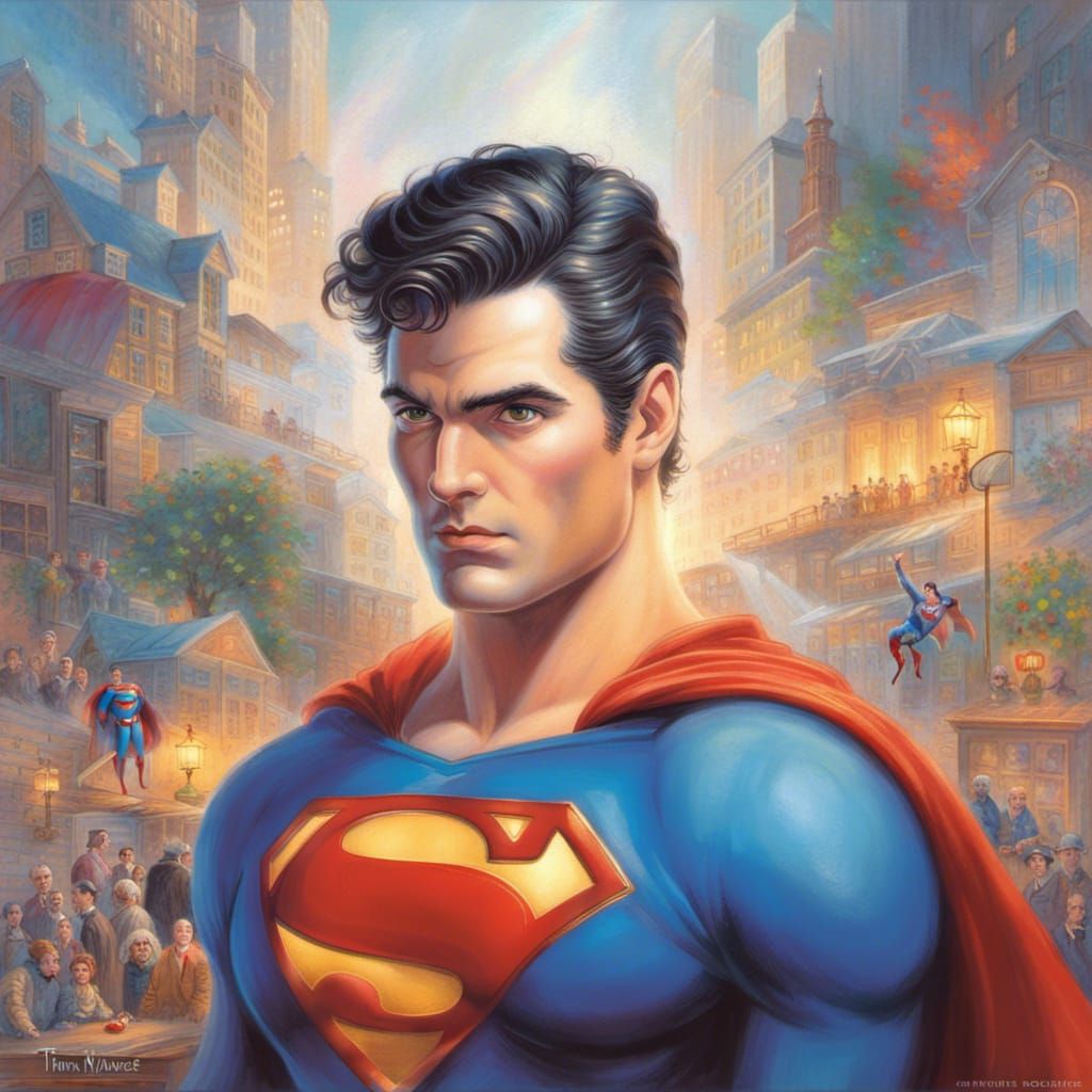 Superman Heat Vision in Ethereal Fantasy Style