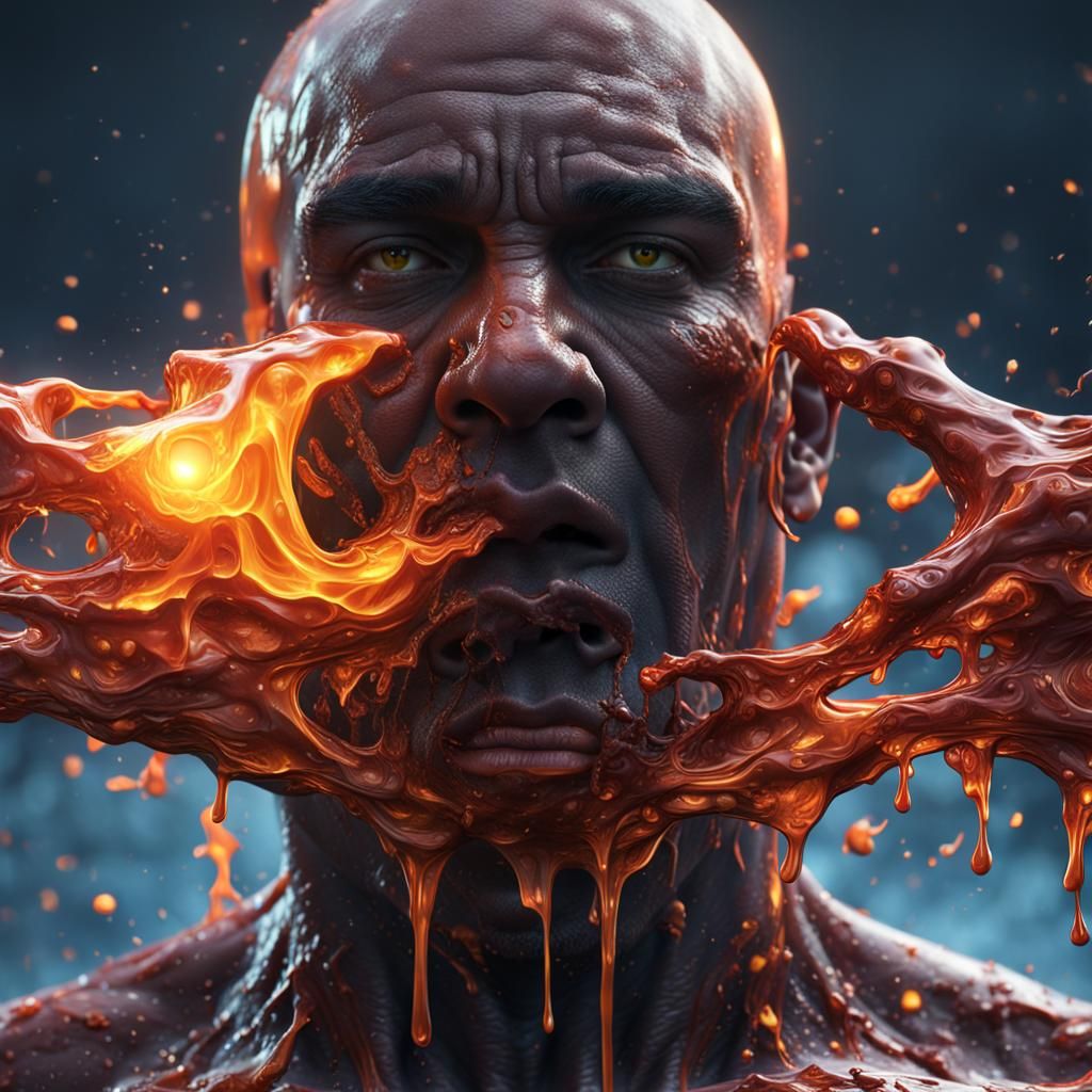 Melting Man: Hyperrealistic Digital Matte Painting