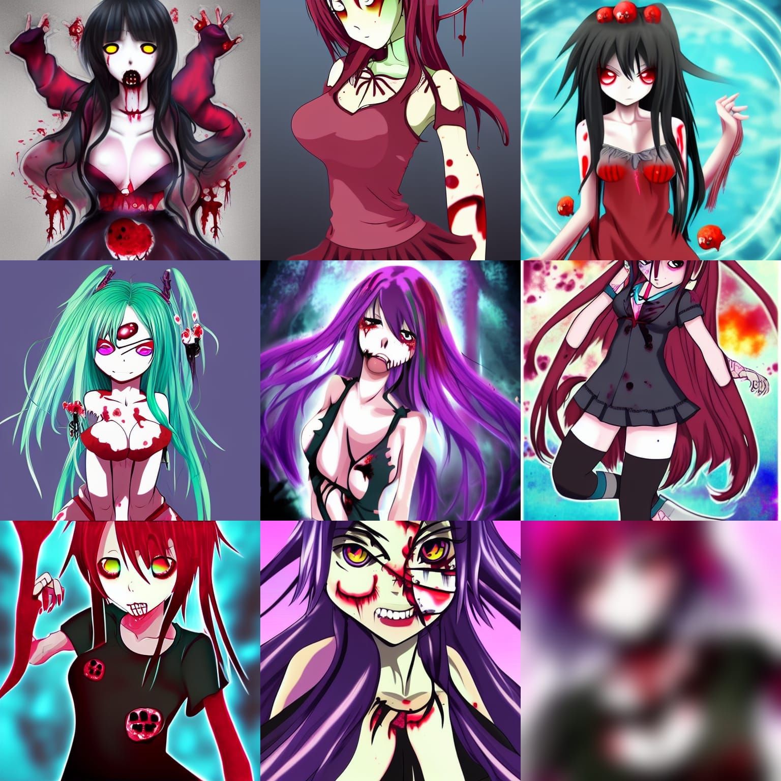 Anime Zombie Girl Illustration