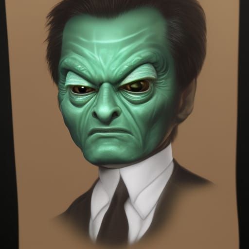 Hyperdetailed Galaxy Alien President Portrait