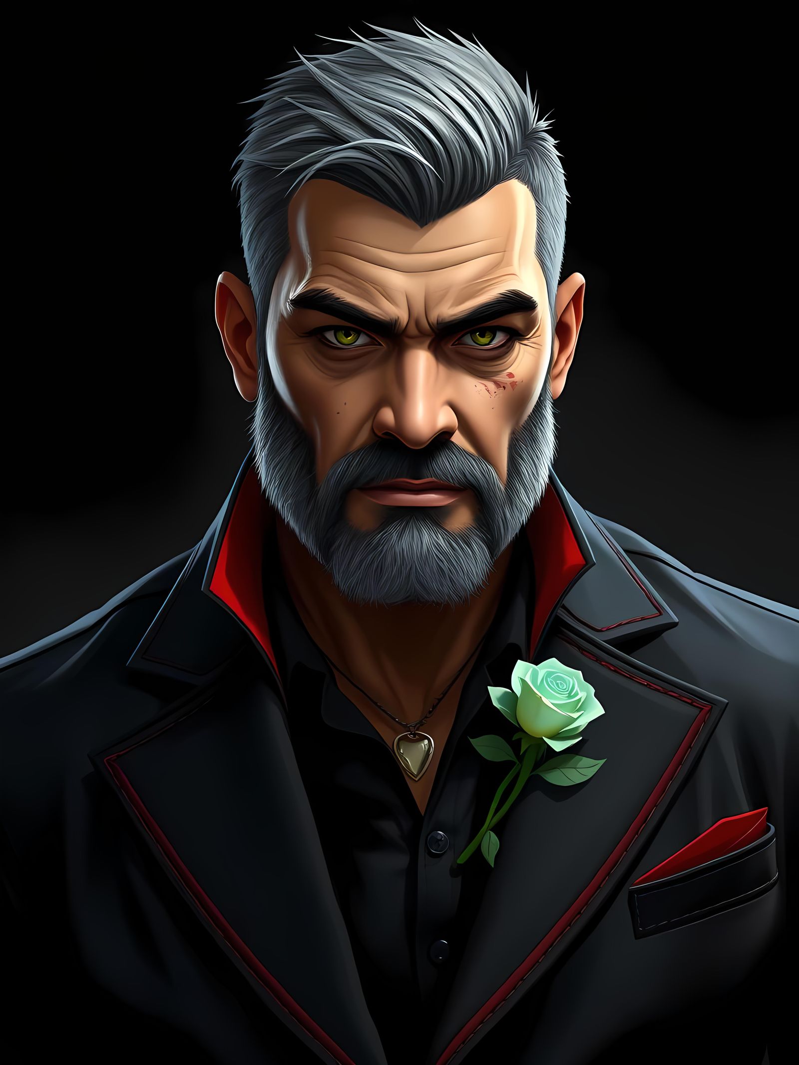 Hispanic Duelist in Black Dueling Jacket, Digital Art