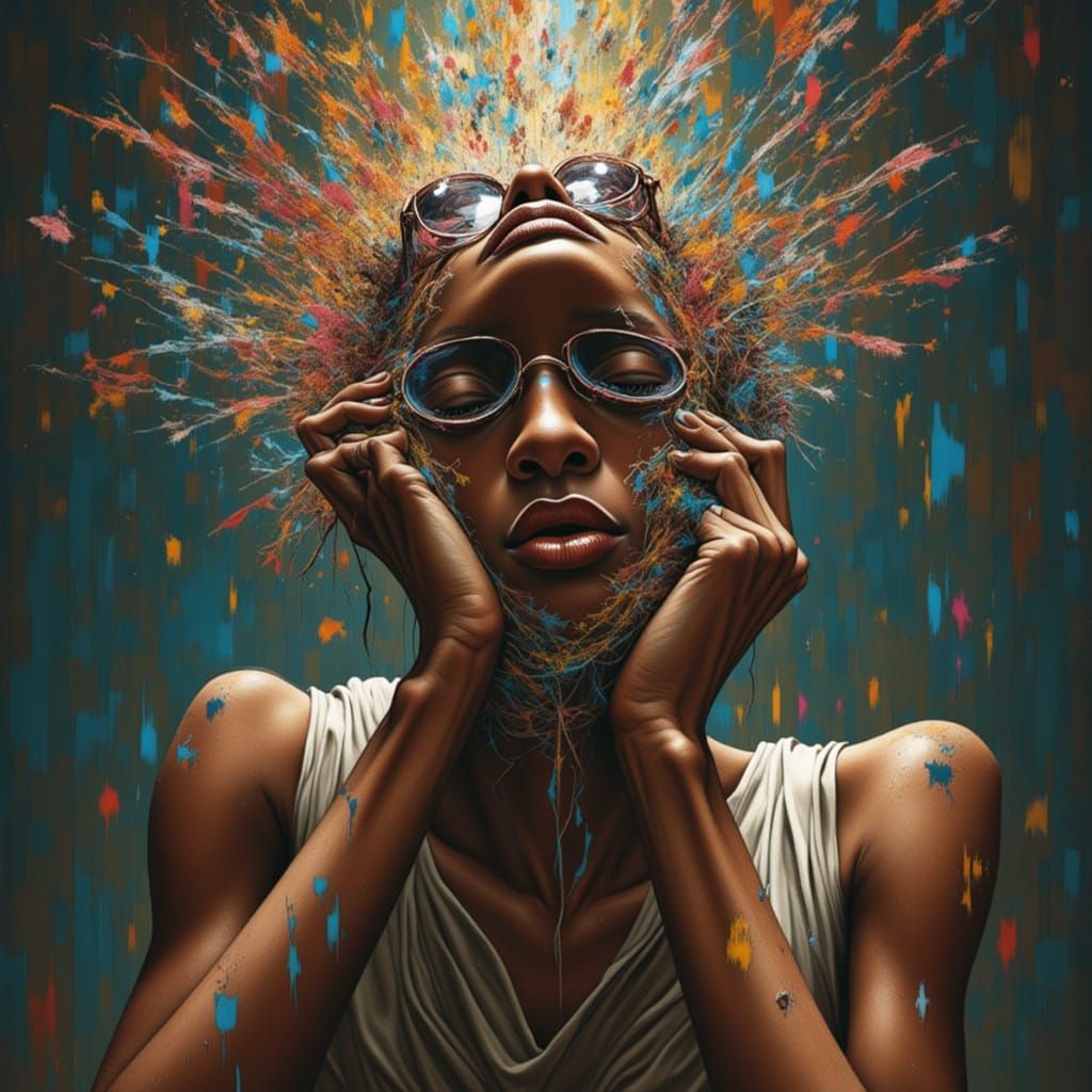 Phosphorescent Portrait of Unraveling Threads