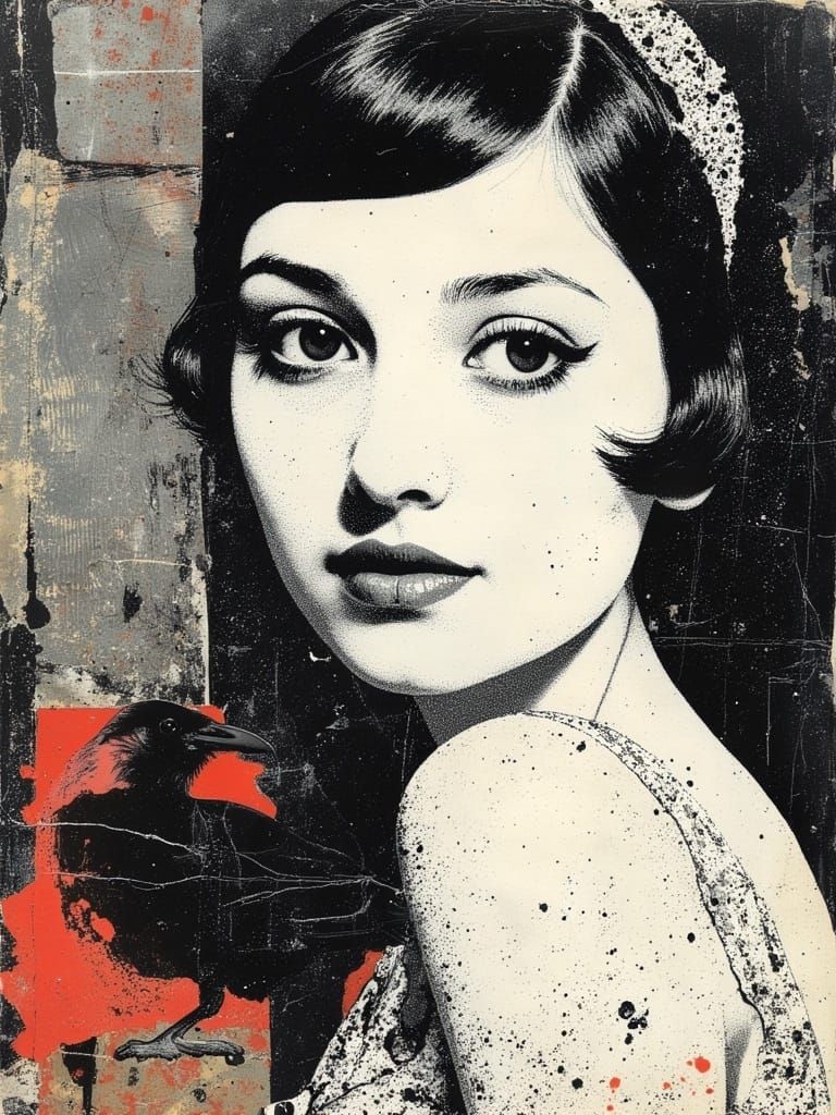 Whimsical Cinderella Princess in Iridescent Bohemian Collage...