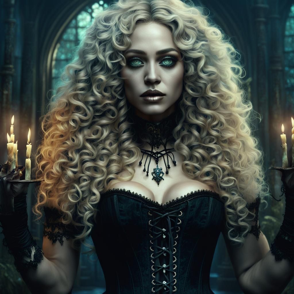 Cajun Bayou Witch Summoning Ghosts, Detailed Matte Painting