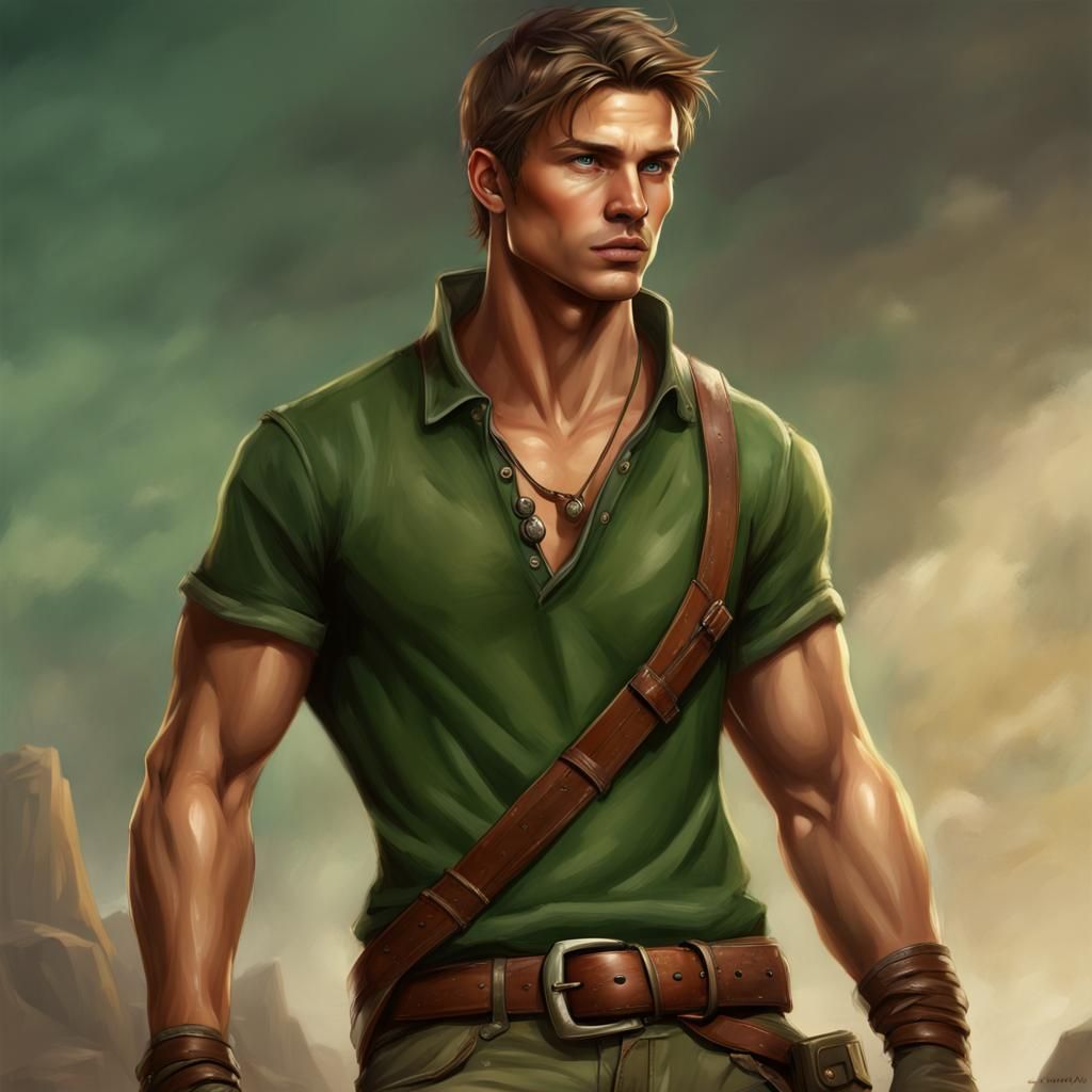 Handsome Male Adventurer in Fantasy Concept Art