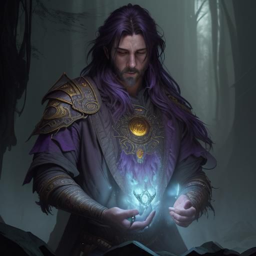 Epic Male Druid in Dark Fantasy Style