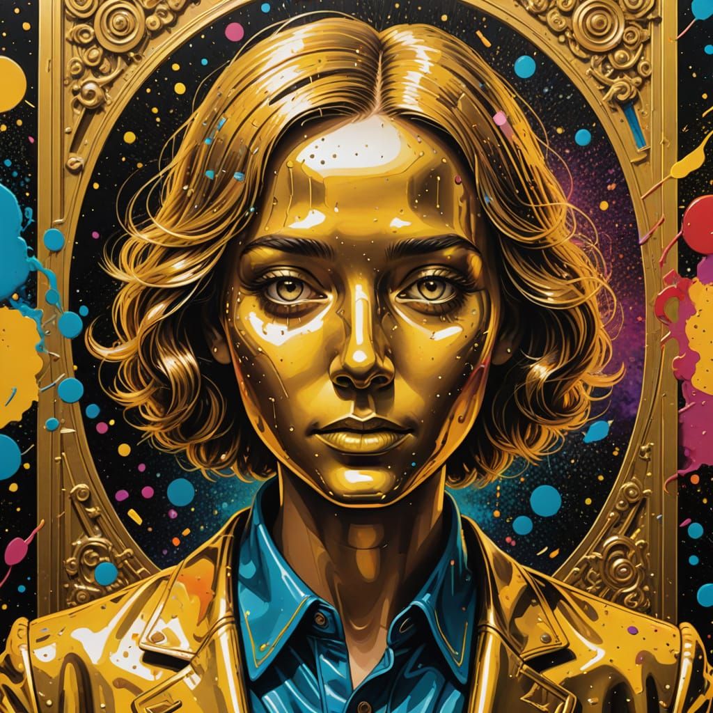 Golden Ticket Shimmers in Psychedelic Graffiti Art