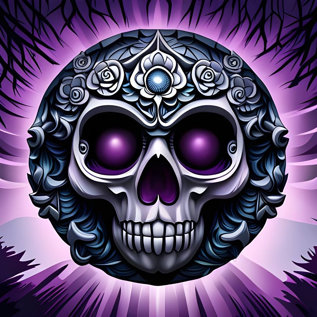 Skull Silhouette in Dark Forest: Hyperdetailed Concept Art