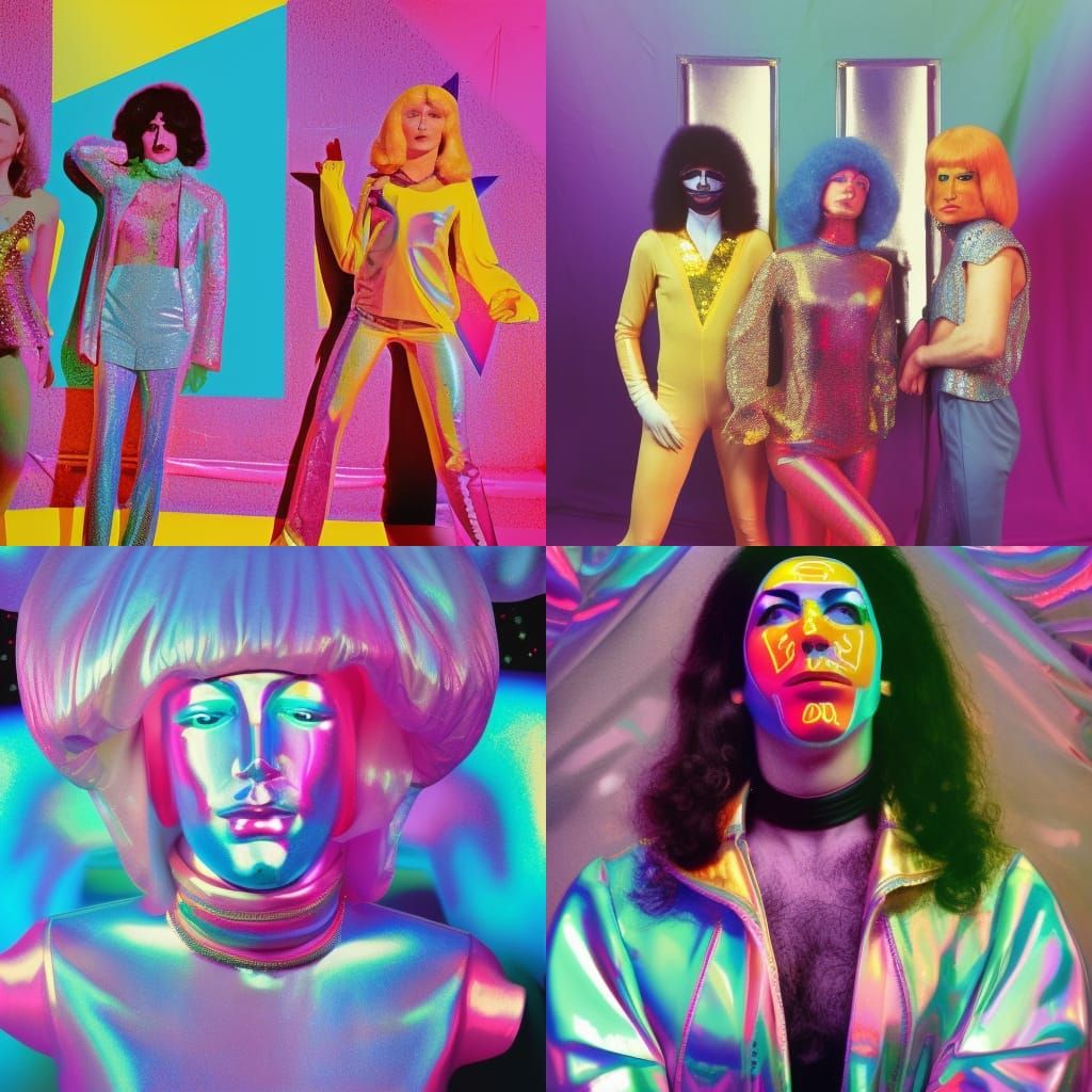 Disco Era Fantasy Portrait in Cyberpunk Style