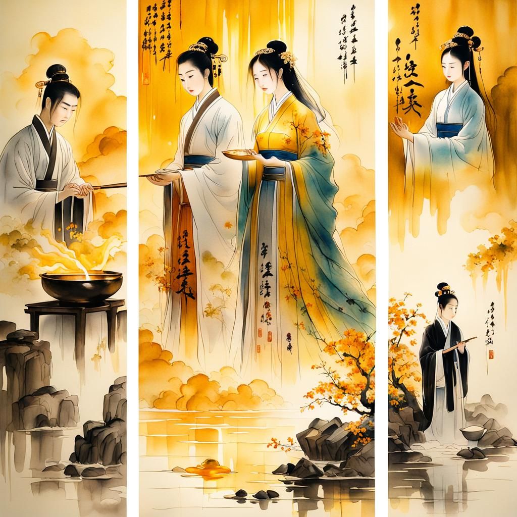 Heavenly Sunshine: Chinese Ink Painting Transformation