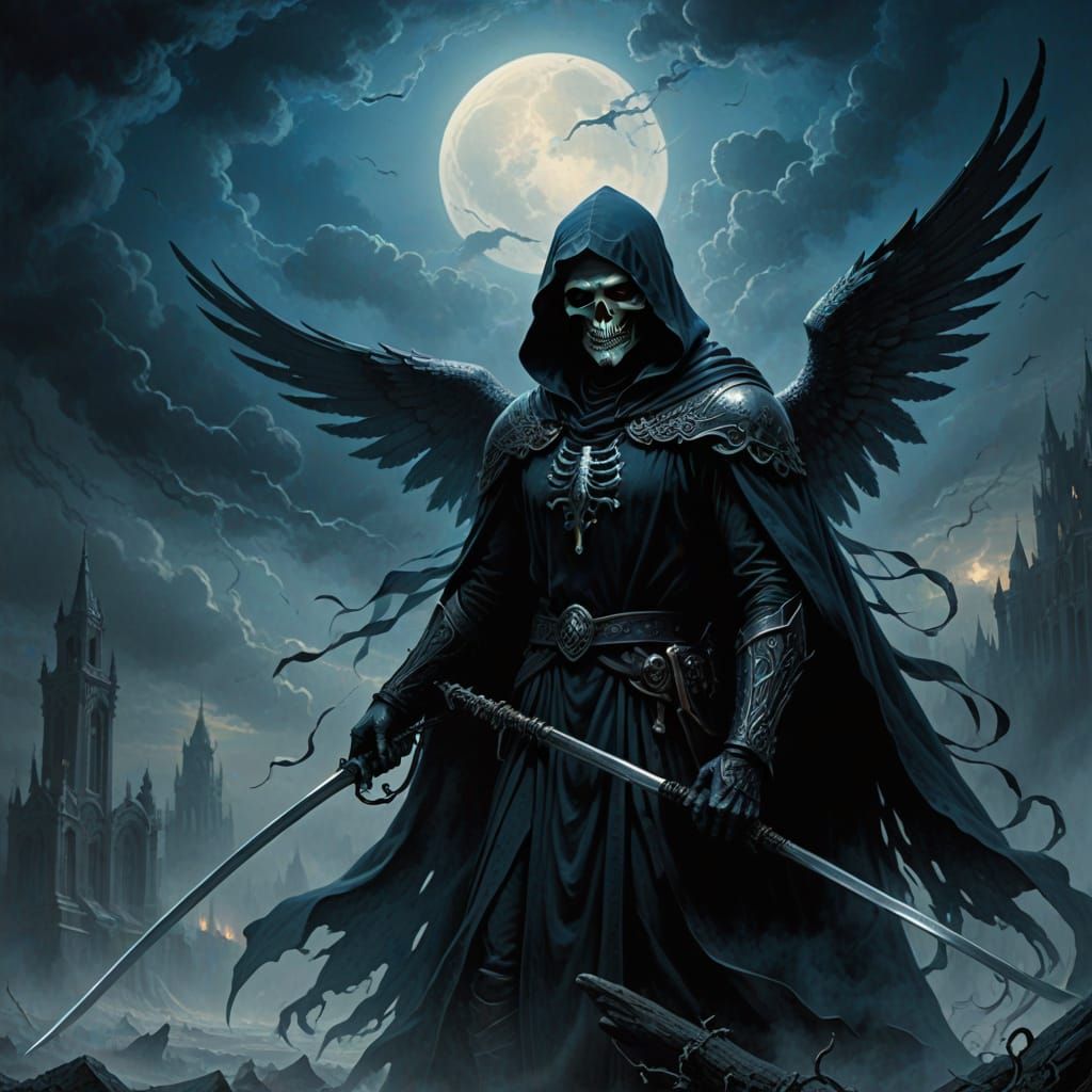 Angel of Death in Ethereal Twilight
