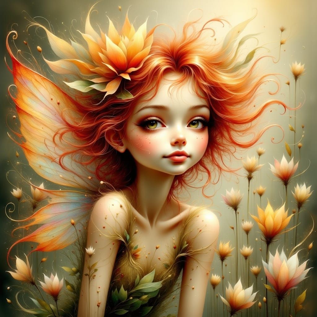 Whimsical Fairy in Vibrant Sunlight