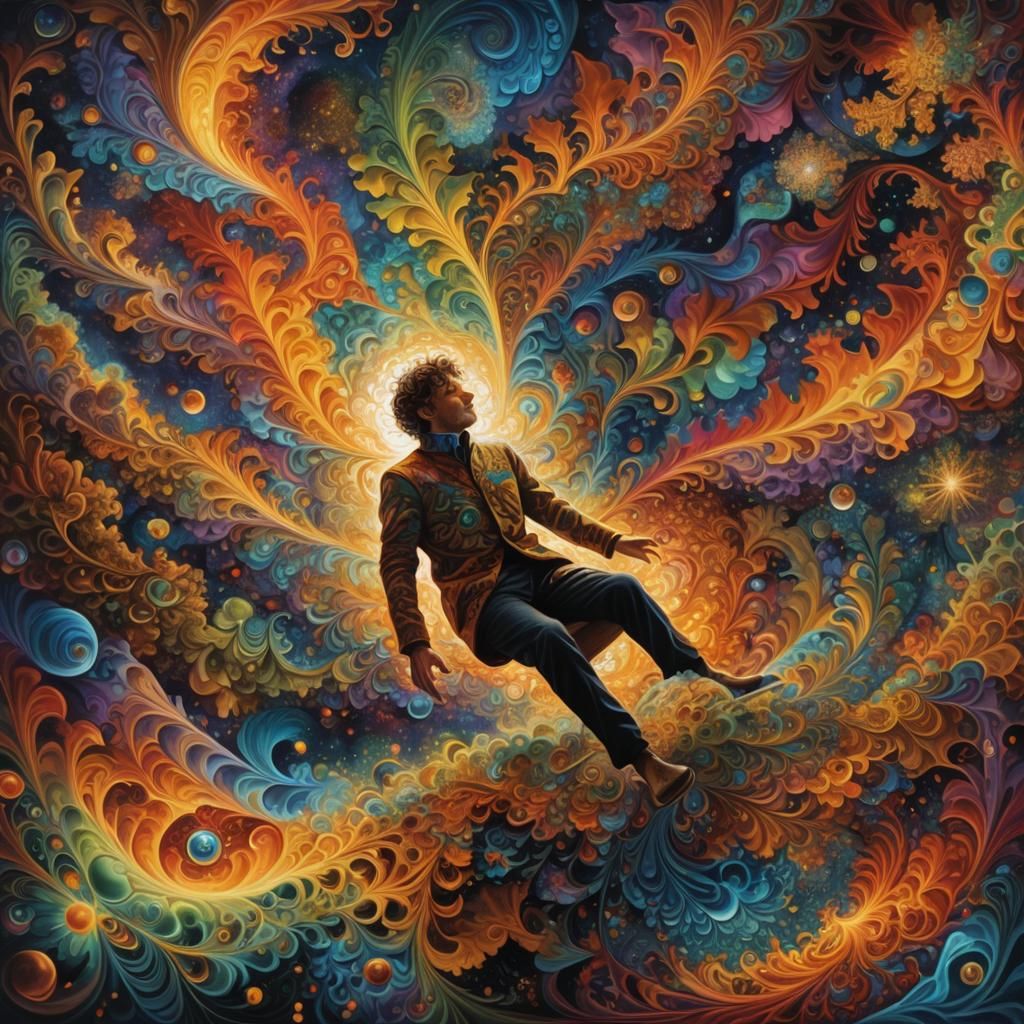 Fractal World: A Surreal Oil Painting