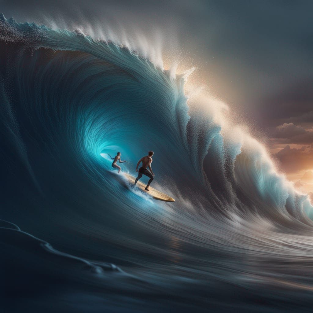 Surfing: Detailed Matte Painting in Deep Color