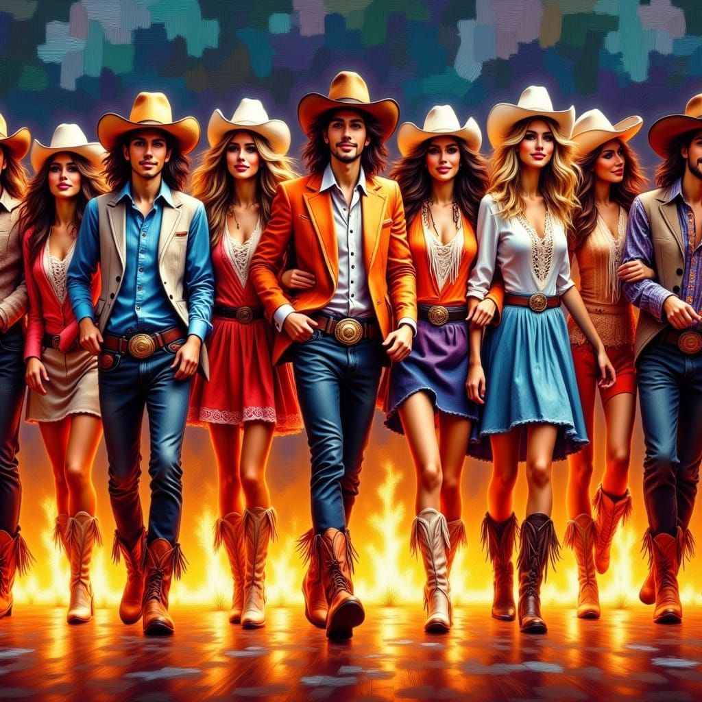 Futuristic Line Dancers Ignite the Dance Floor