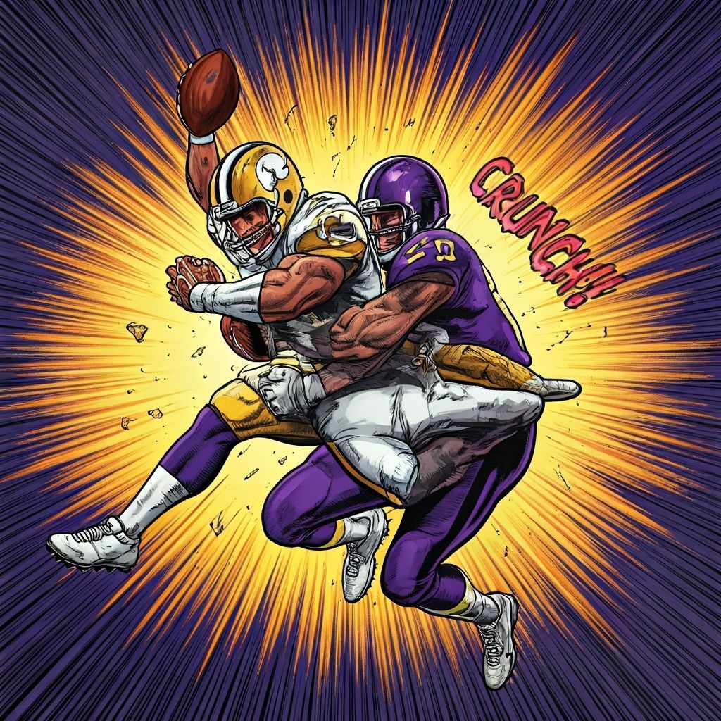 Dynamic Comic Panel: Hero Ball Carrier Tackled