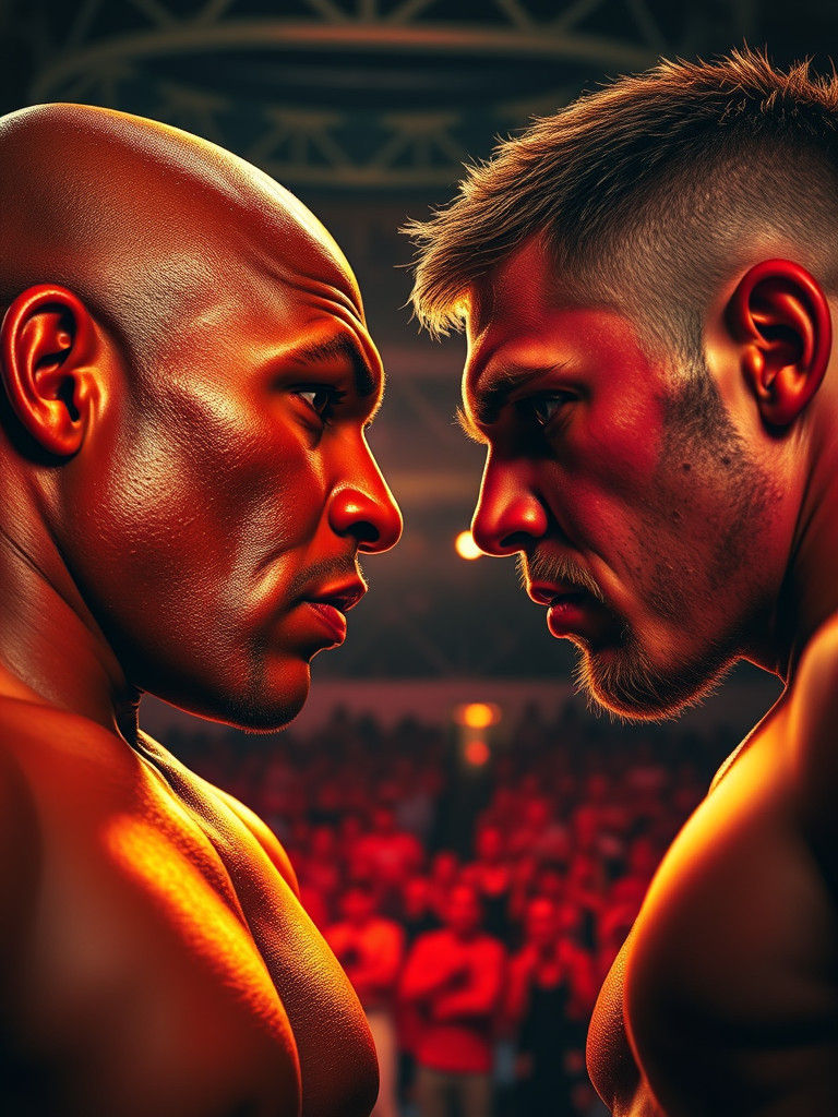 Epic boxing movie poster featuring Mike Tyson and Jake Paul face-to-face,