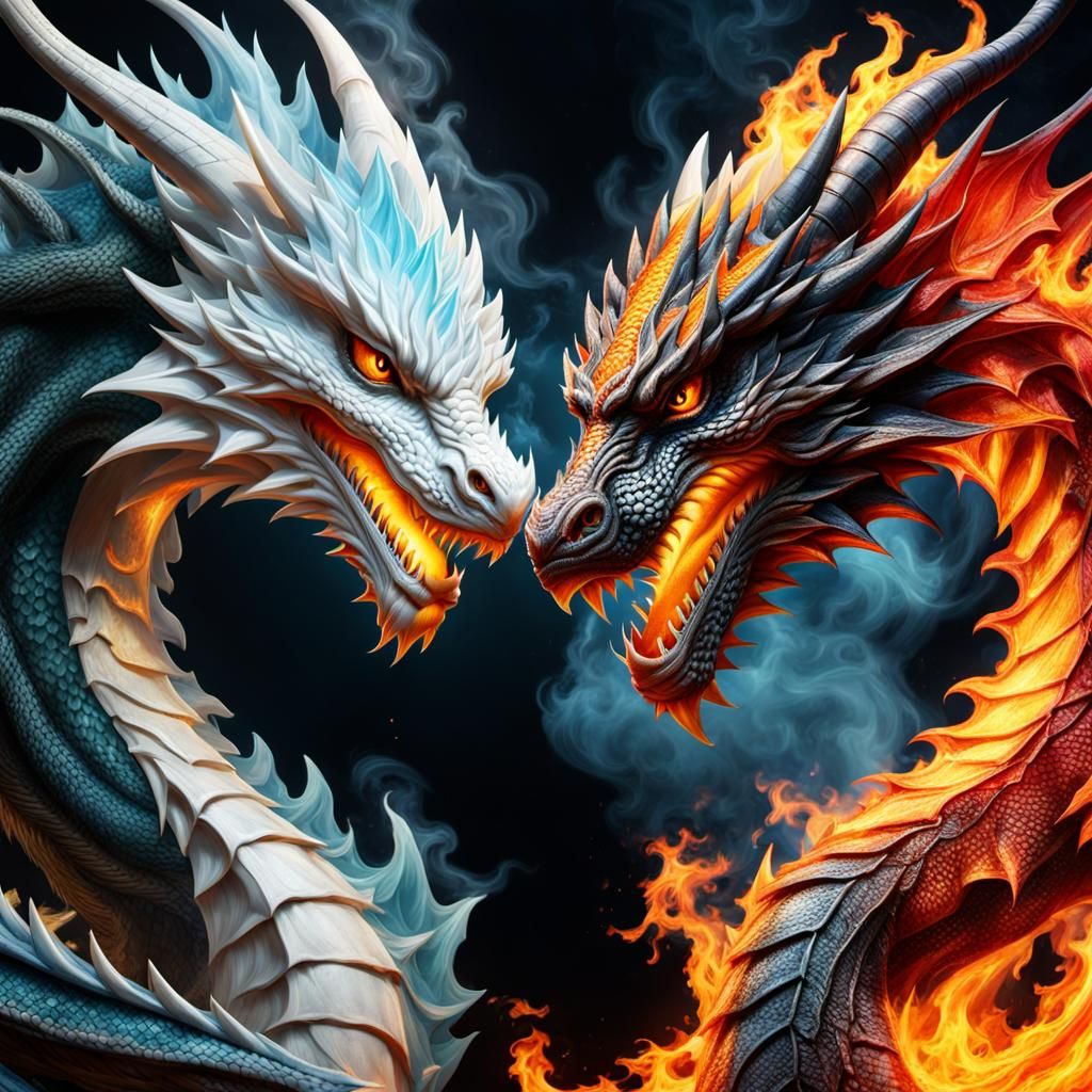 Fire and ice dragon brothers