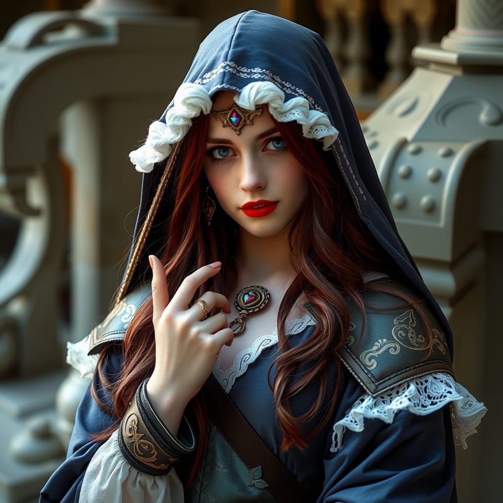 Elegant DND Cosplay Beauty in Modotti Style