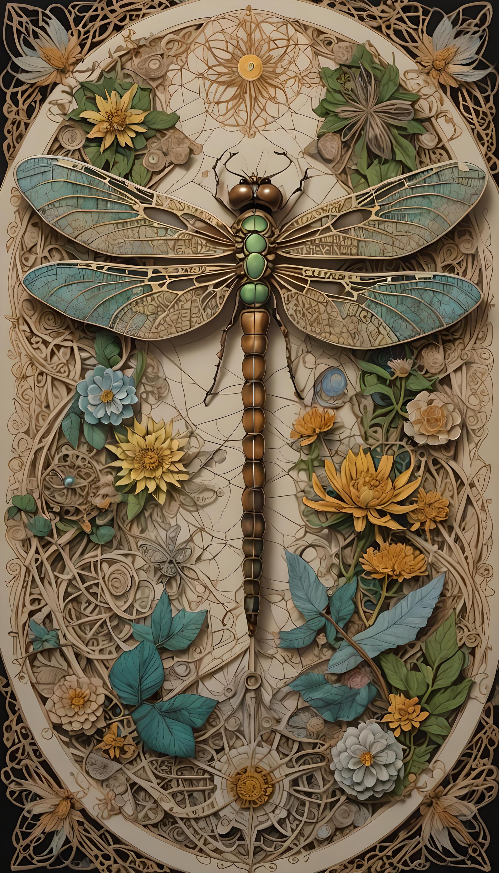 Mystical Dragonfly Amidst Ley Lines on Mt. Cougal