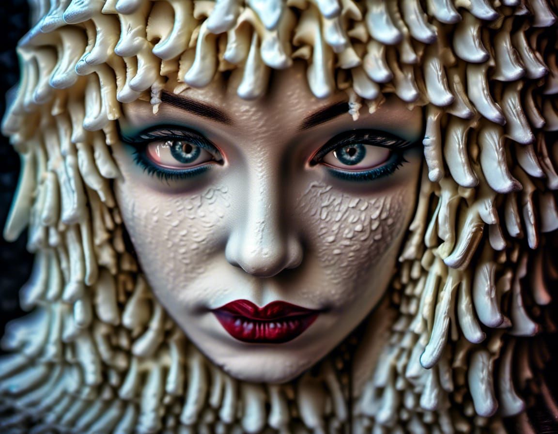 Hyperrealistic Portrait of Marylin Shroomson in HDR
