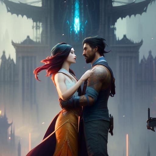 Passionate Lovers: Dynamic Concept Art