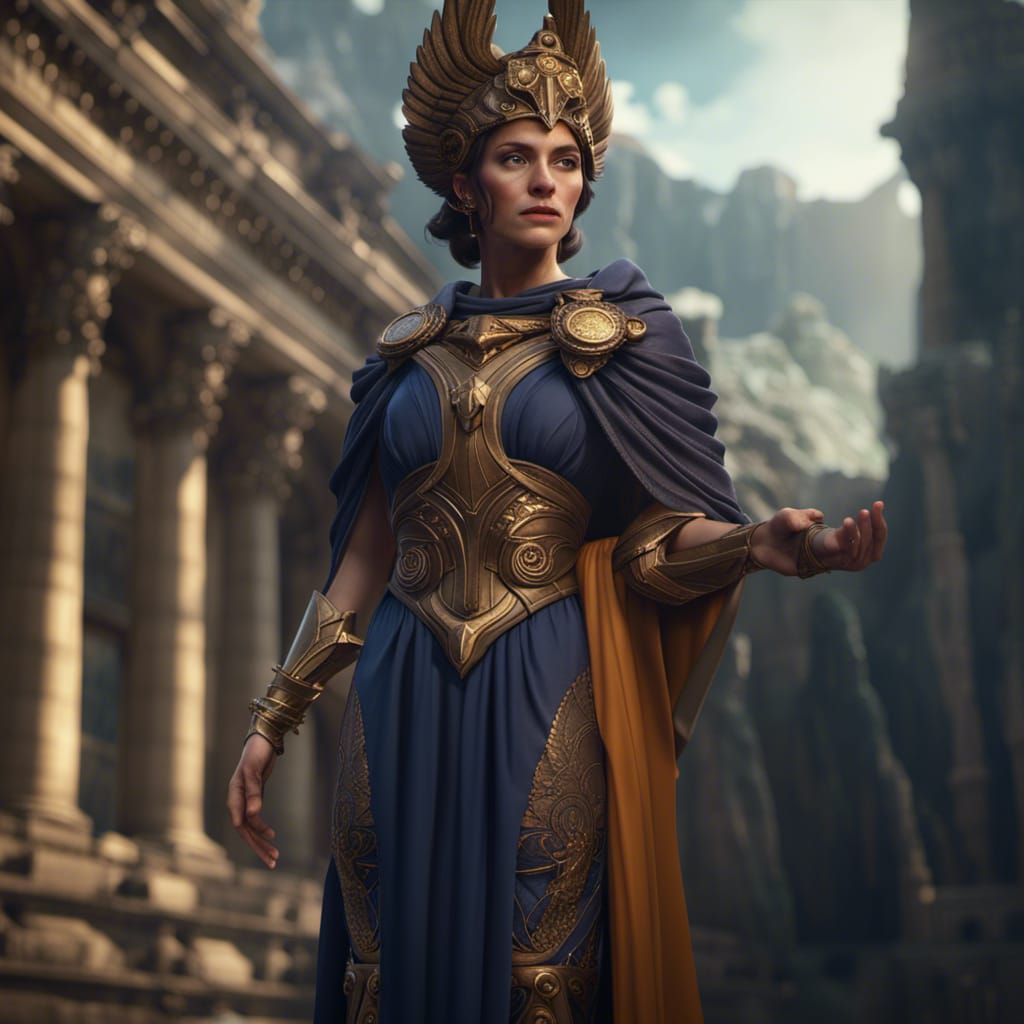Athena of Olympus: Detailed Matte Painting