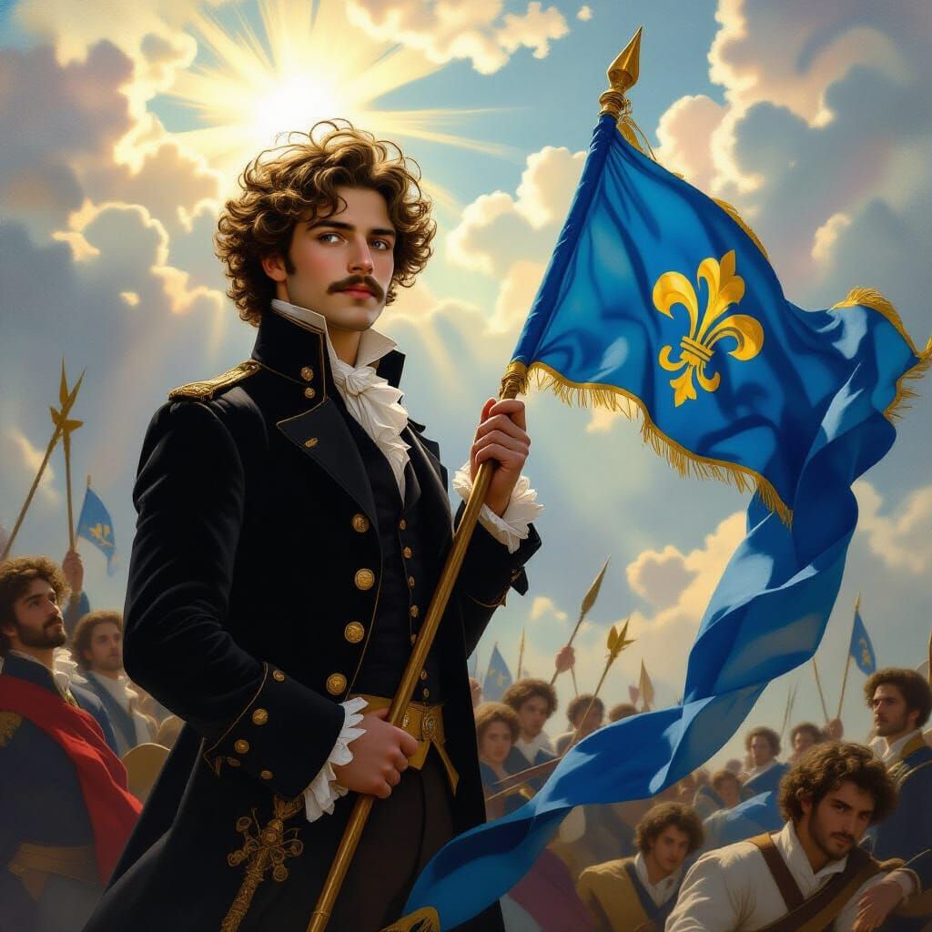 French Royalist in Chaotic Battle, Romantic Style