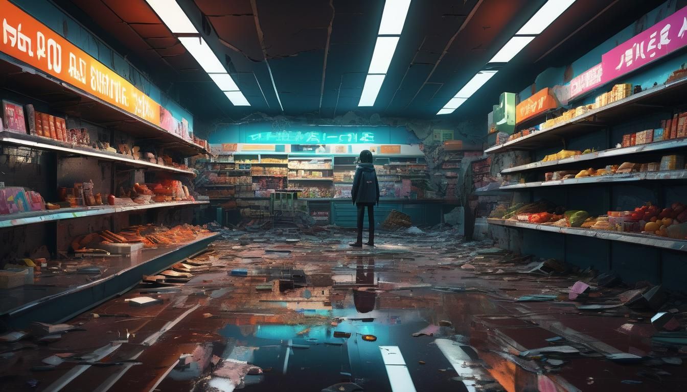 Abandoned Supermarket in Anime 3D Art Style