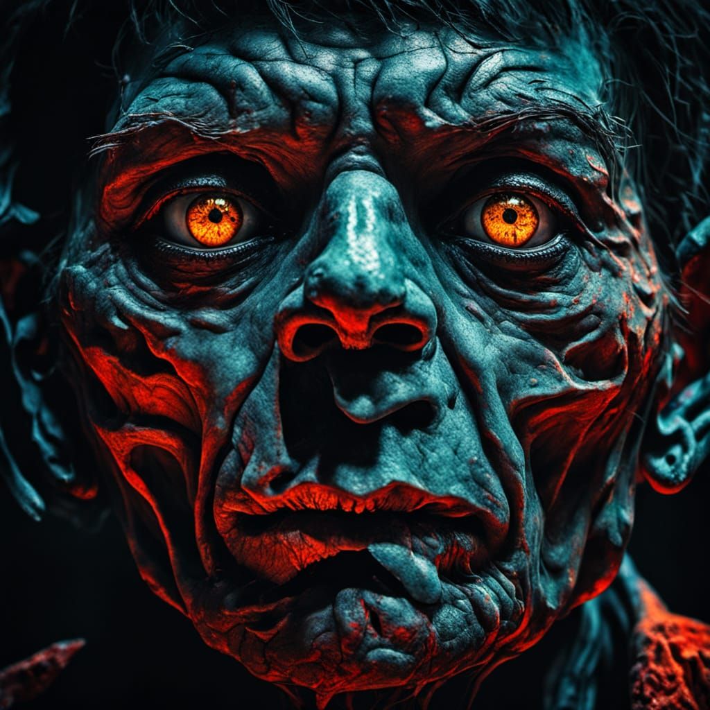 Grotesque Surreal Face in Macro Photography